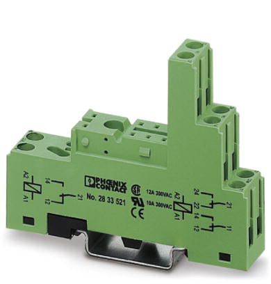 Phoenix Contact DIN Rail Socket for REL (SPDT or DPDT); OPT Series; PR1-BSC3/2X21; 8-Pin PCB; Finger-Safe